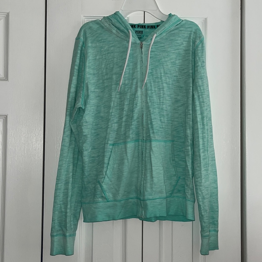 PINK Light-Wash Zip Up